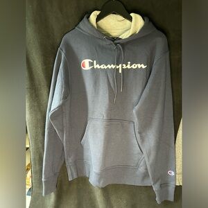 Champion hoodie men’s m, navy/ grey